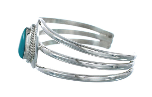 Turquoise Navajo Sterling Silver Tear Drop Cuff Bracelet X10392